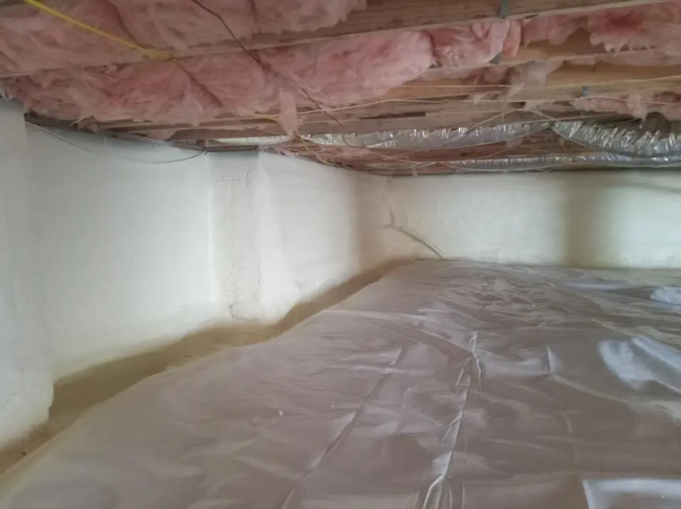 Crawl space encapsulation with closed-cell spray foam for Spray Foam Roofing Repair in Logan